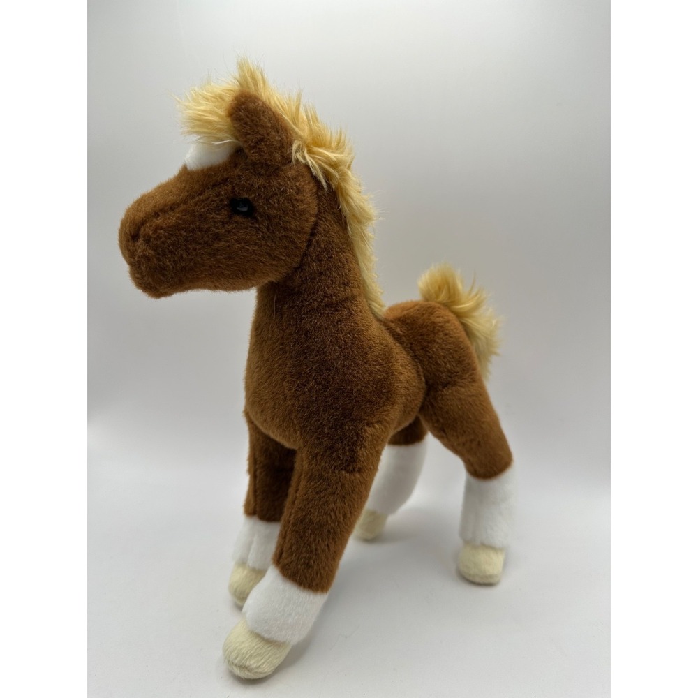 Douglas Cuddle Toy 9"‎ Teak Chestnut Pony Horse White Blaze Socks #4542 2013